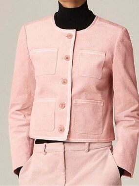 J. Crew Women's Light Pink Corduroy Button Jacket Size 0
